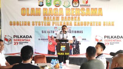 Menuju Pilkada Damai, Kapolres Siak Ajak Semua Paslon Bupati – Wakil Bupati Siak Olahraga Bersama