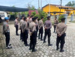 45 Personel PAM di KPU dan Bawaslu Riau Ikuti Apel Pagi