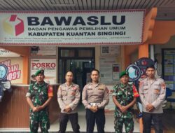 Polres Kuansing Patroli Sinergitas TNI Polri Melalui Pengecekan Personil Pengamanan Bawaslu Dalam Rangka Ops Mantap Praja LK 2024