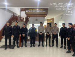 Sebanyak 45 Personil Subsatgas PAM Kantor Penyelenggara Pilkada Ikuti Apel Pagi