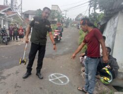 Polsek Cijeruk Bersama Unit Laka Lantas Polres Bogor Investigasi Tangani Laka Lantas Truk Dan Sepeda Motor