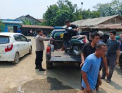 Polsek Rumpin Bersama Unit Laka Lantas Polres Bogor Tangani Kecelakaan Lalu Lintas di Jl. Raya Rumpin-Parung Panjang, Satu Orang Tewas
