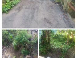 Jembatan Penghubung Dua Desa Nyaris Ambruk Diduga Akibat Derasnya Aliran Sungai Yang Sering Banjir