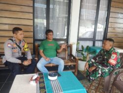 Sinergitas TNI-POLRI Polsek Cileungsi, Sambangi Warga Desa Jatisari Dukung Pilkada 2024