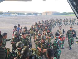 Danlanud Sultan Hasanuddin Bersama Pangdivif 3 Kostrad Tinjau Latihan Terjun Taktis Siswa Paradasar Brigif Para Raider 3/Tri Budi Sakti