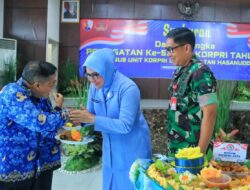 Danlanud Bersama Ketua Pia Ardya Garini Cabang 7/DII Lanud Sultan Hasanuddin Hadiri Acara Syukuran HUT Ke-53 Korpri