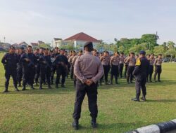 Personel Penebalan BKO Dalam Rangka Pemungutan dan Rekapitulasi Suara Diberangkatkan ke Polres Kuansing
