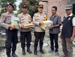 Polsek Bukit Kapur Beri Bantuan Warga Korban Kebakaran di Jalan Mulia