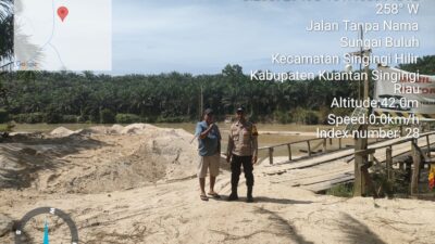 Polsek Logas Tanah Darat Lakukan Pengecekan Dugaan Galian C di Desa Bumi Mulya Berdasarkan Media Online