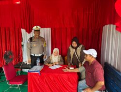 Dalam Rangka Ops Lilin LK 2024, Satlantas Polres Kuansing Cek Kesehatan Pengemudi Bus dan Travel 
