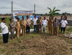 Kapolsek Dramaga Bersama Forkopincam Hadiri Kick Off Pembangunan TPT Sungai Cimuara di Desa Dramaga Kecamatan Dramaga