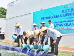 Kakanwil Kemenkumham Jatim Tinjau Lahan Ketahanan Pangan Lapas Pasuruan dan Lepas Benih Ikan Nila