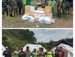 Ketua Persit Kartika Chandra Kirana Cabang XLV Dim 0622/Kab. Sukabumi Kunjungi Korban Bencana Alam di Lengkong