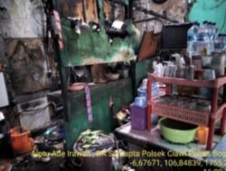 Polsek Ciawi dan Stakeholder Olah TKP Kebakaran Warteg Akibat Kebocoran Regulator Gas di Desa Telukpinang