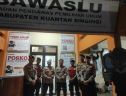 Dalam Rangka OMP LK 2024, Personil Patroli Gabungan Polres Kuansing Lakukan Pengecekan Preventif di Kantor Bawaslu