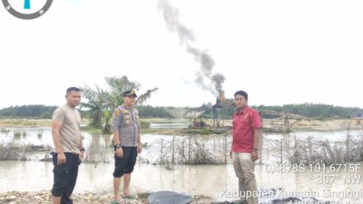 Polsek Singingi Hilir Tertibkan 18 Unit PETI di Pulau Buaya Aliran Sungai Singingi