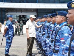 Danlanud Sultan Hasanuddin Sambut Kedatangan Menhan RI Di Makassar