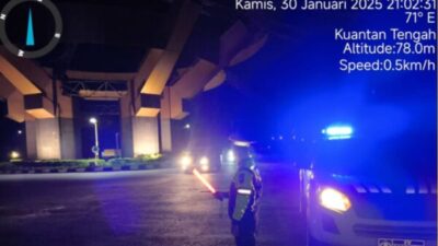 Berikan Himbauan Keselamatan, Satlantas Polres Kuansing Patroli Blue Light Pantau Arus Lalu Lintas di Titik Rawan Kecelakaan