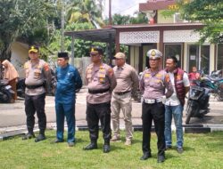 Kapolres Kuansing Pimpin Apel Gabungan Pengamanan Tradisi Balimau Kasai di Kecamatan Singingi
