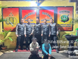 Tim Patroli Perintis Presisi Polres Metro Tangerang Kota Amankan Dua Remaja Diduga Anggota Gangster di Jatiuwung
