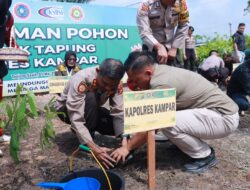 Tekankan Sinergi dan Restorative Justice, Polres Kampar Rayakan May Day dengan Syukuran dan Penanaman Pohon