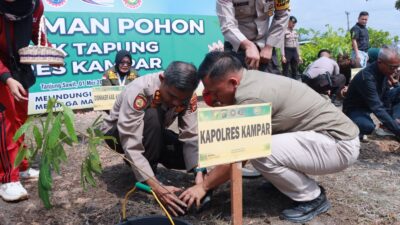 Tekankan Sinergi dan Restorative Justice, Polres Kampar Rayakan May Day dengan Syukuran dan Penanaman Pohon