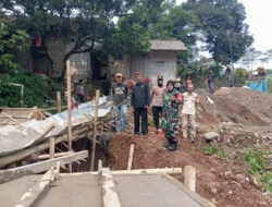 Kapolsek Dramaga Bersama Forkopimcam Tinjau Langsung Pembangunan Jembatan Rawayan di Desa Petir