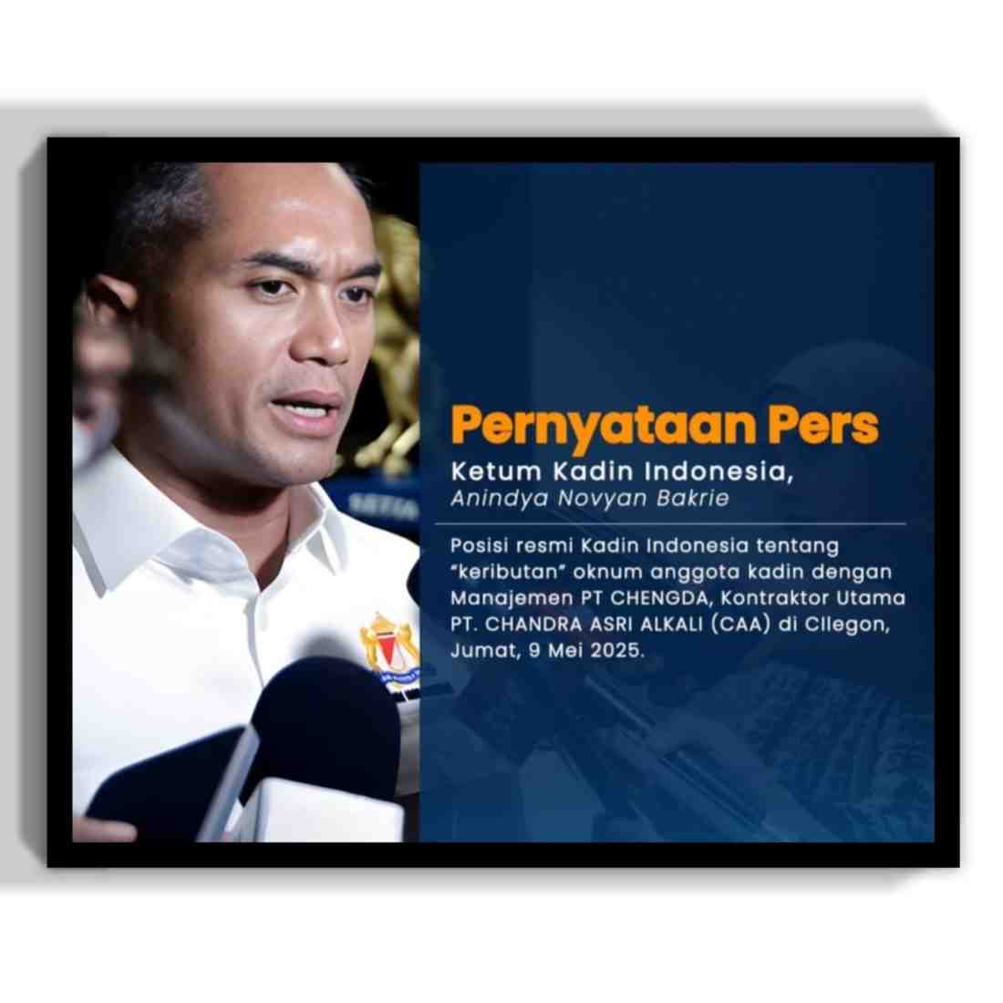 Langkah Tegas Anindya Bakrie Tanggapi Kasus Oknum KADIN Cilegon