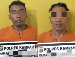 Satreskrim Polres Kampar Tangkap Dua Pelaku Jambret, Korban Alami Luka-luka dan Kerugian 50 Juta