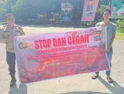 Kapolres Kuansing Sampaikan Pesan Pencegahan Karhutla Melalui Kapolsek Pangean di Desa Sako