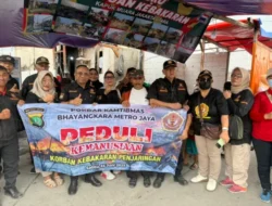 Pokdarkamtibmas Bhayangkara Gelar Aksi Kemanusiaan Untuk Korban Kebakaran Kapuk Muara
