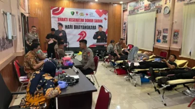 Satbrimob Polda Metro Jaya Gelar Aksi Donor Darah Sambut Hari Bhayangkara ke-79