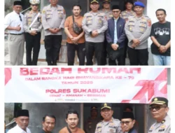 Jelang Hari Bhayangkara Ke-79 Polres Sukabumi Bedah Rumah Warga, Tampak Senyum Bahagia Hendi Penjual Gorengan