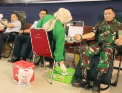 Danlanud Sultan Hasanuddin Donor Darah Pada Kegiatan Bakti Kesehatan Jelang Peringatan Hari Bakti Ke-78 TNI AU