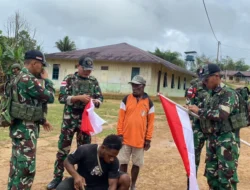 Hangatnya Perayaan HUT RI di Perbatasan: TNI dan Warga Upkim Bersatu, Kibarkan Merah Putih