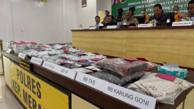 Ungkap Jaringan Narkotika Internasional, Polres Meranti Sita 30 Kilogram Sabu, Ribuan Catridge Liquid Lamborghini dan Happy Water