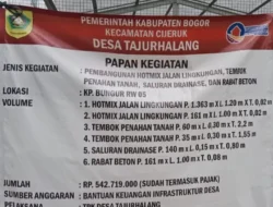 Indikasi Korupsi Dalam Program Samisade, Pembangunan Desa Tajur Halang Diduga Asal Jadi
