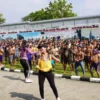 Warga Binaan Antusias Ikuti Senam Rutin di Lapas Kelas IIA Purwokerto