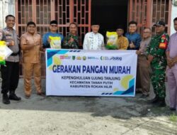 Dukung Program Ketahanan Pangan, Polsek Tanah Putih Bersama Bulog Dumai Salurkan 9 Ton Beras Murah