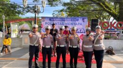 Polantas Menyapa, Satlantas Polres Siak Ajak Masyarakat Peduli Keselamatan Berlalu Lintas di CFD Perawang