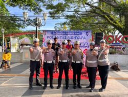 Polantas Menyapa, Satlantas Polres Siak Ajak Masyarakat Peduli Keselamatan Berlalu Lintas di CFD Perawang