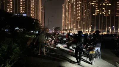 Patroli Malam Brimob Yon D Pelopor Amankan Pelaku Tawuran di Cikarang Utara