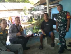 Sinergitas TNI–Polri, Bhabinkamtibmas Polsek Cijeruk dan Babinsa Sambang Warga di Desa Pasir Jaya