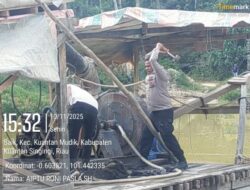 Polsek Kuantan Mudik Tertibkan Aktivitas PETI di Sungai Gingging Desa Saik
