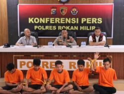 Ungkap Pencurian Kabel Reda di PT PHR, Polres Rohil Amankan 5 Orang Pelaku