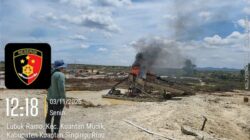 Polsek Kuantan Mudik Tertibkan 17 Rakit PETI di Sungai Tanalo