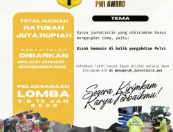 PWI Gelar AJP 2025 Dengan Hadiah Rp 300 Juta, Perkuat Peran Jurnalisme di Bencana Sumatera