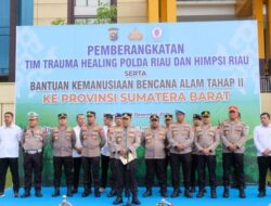Bantuan Tahap II, Polda Riau Berangkatkan Tim Trauma Healing, Logistik dan Alat Berat ke Agam Sumatera Barat