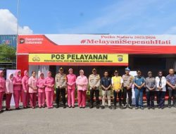 Kapolres Dumai Didampingi Ketua Bhayangkari Kunjungi Pos Pengamanan Ops Lilin LK 2025