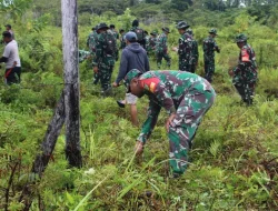 Kodim 1715/Yahukimo Gelar Karya Bakti Pembersihan Lingkungan Bersama Masyarakat